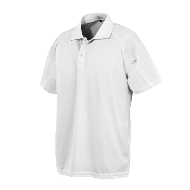 Image of Spiro Mens Impact Performance Aircool Polo Shirt in White Size: XS White Male XS