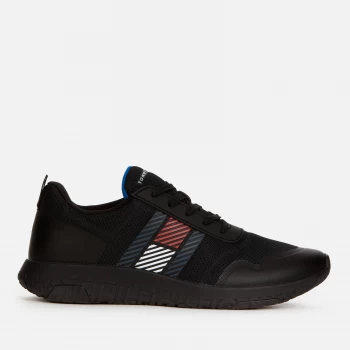 Image of Tommy Hilfiger Mens Lightweight Flag Mix Running Style Trainers - Black - UK 8