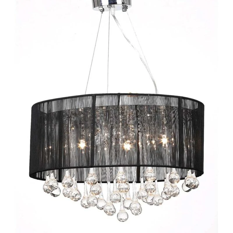 Image of VIDAXL Chandelier with 85 Crystals Black Vidaxl 60344