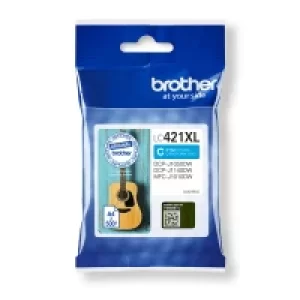 Image of Brother LC421XLC High Capacity Cyan Ink Cartridge (Original)