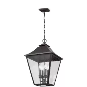 Image of Elstead Feiss Galena Outdoor Pendant Ceiling Light Sable, IP44