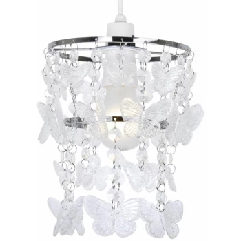 Image of Minisun - Acrylic Ceiling Pendant Light Shade Crystal Jewel Chandeliers Shades - Butterfly Clear