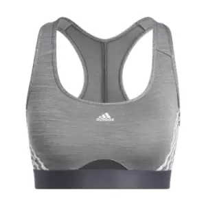 Image of adidas PWR 3 Stripe Sports Bra Womens - Grey