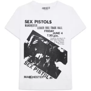 Image of The Sex Pistols - Manchester Flyer Unisex XX-Large T-Shirt - White