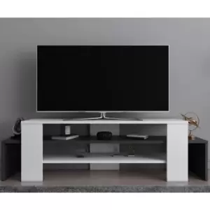 Image of Decorotika - Lenora tv Stand tv Cabinet tv Unit Media Stand White Anthracite