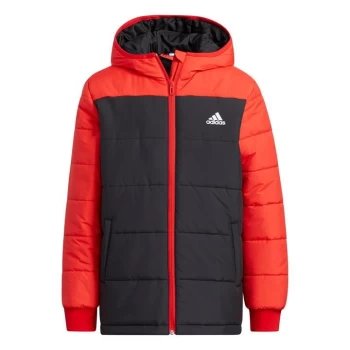 Image of adidas Padded Winter Jacket Kids - Black / Vivid Red / White