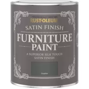 Image of Satin Furniture Paint - Graphite - 125ml - Graphite - Rust-oleum