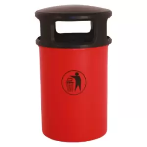 Image of 90 Litre Hooded Plastic Litter Bin - Blue - Polyethylene with galvanised liner - indoor and outdoor use