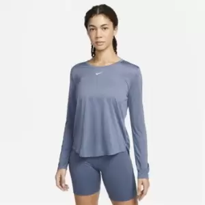 Image of Nike Dri-FIT One Long Sleeve Top Womens - Blue
