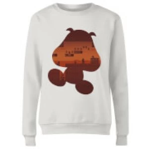 Image of Nintendo Super Mario Goomba Silhouette Womens Sweatshirt - White - M