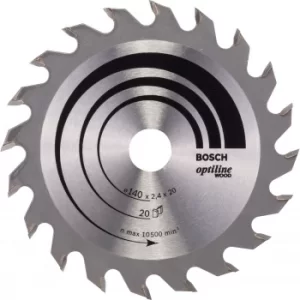 Image of Bosch Optiline Wood Cutting Saw Blade 140mm 20T 20mm