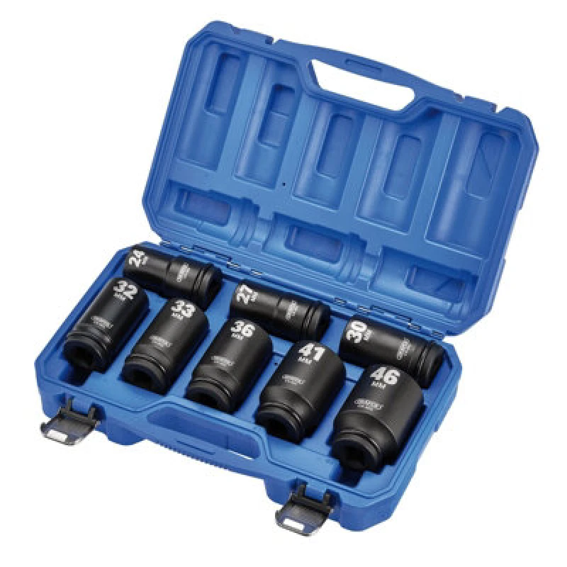 Image of Draper HI TORQ 8 Piece 3/4" Drive Hexagon Impact Socket Set 20208 Drive: 3/4"