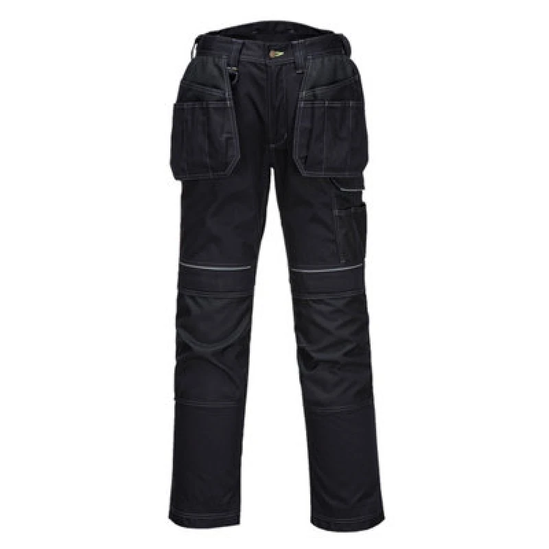 Image of Portwest PW3 Mens Holster Work Trousers T602BKS42 Colour: Black