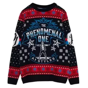 Image of WWE Mens Phenomenal A J Styles Knitted Christmas Jumper (XL) (Multicoloured)