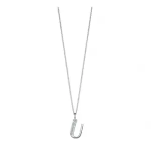 Image of Beginnings Sterling Silver Art Deco Initial U Cubic Zirconia Pendant P4743C