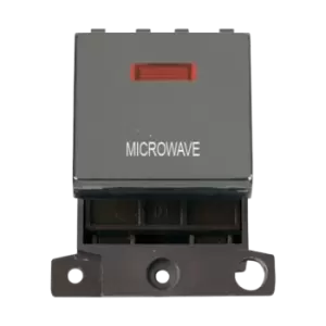 Image of Click Scolmore MiniGrid 20A Double-Pole Ingot & Neon Microwave Switch Black Nickel - MD023BN-MW