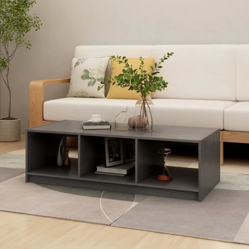 Image of VIDAXL Coffee Table Grey 110x50x34cm Solid Pinewood Vidaxl 8720286762004