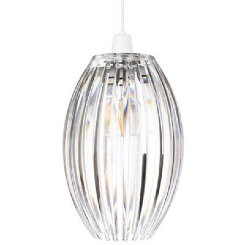 Image of Happy Homewares Modern Designer Easy Fit Pendant Shade With Beautiful Clear Acrylic Curved Rods