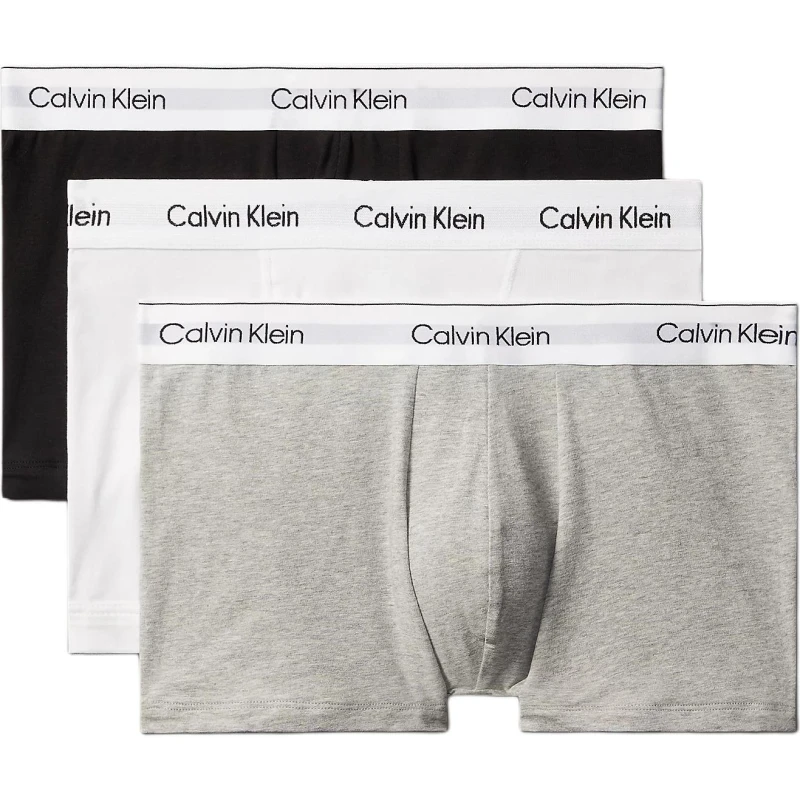 Image of Calvin Klein 3 Pack Icon Relaxed Fit Trunks Grey/White/Black S