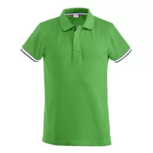 Image of Clique Mens Newton Stripe Detail Polo Shirt (XS) (Apple Green)