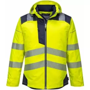 Image of PW3 Hi Vis Winter Rain Jacket Yellow / Navy L