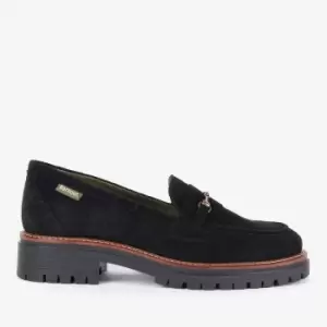 Image of Barbour Womens Brooke Suede Loafers - Black - UK 6