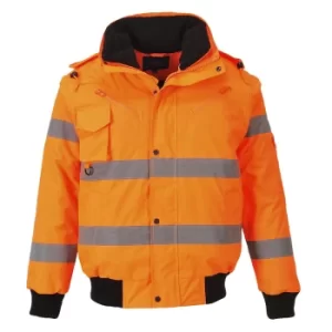 Image of Oxford Weave 300D Class 3 Hi Vis Bomber Jacket Orange M