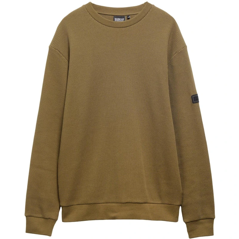 Image of Barbour International Mens Curve Crew Sweatshirt Olive OL99 male M