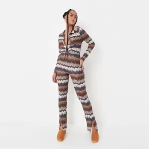 Image of Missguided Coord Split Hem Flare Trouser - Blue