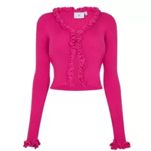 Image of Daisy Street Frill Cardigan - Pink