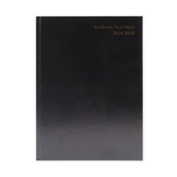 Image of Academic Diary Day Per Page A4 Black 2024 - 25 KF1A4ABK24