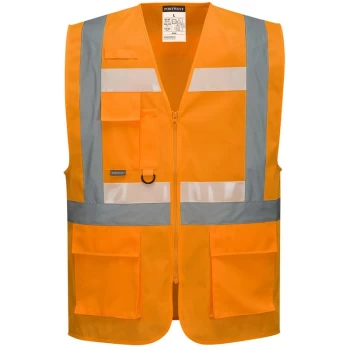 Image of G456ORRXXL - sz 2XL Glowtex Ezee Zip Executive Vest - Orange - Portwest