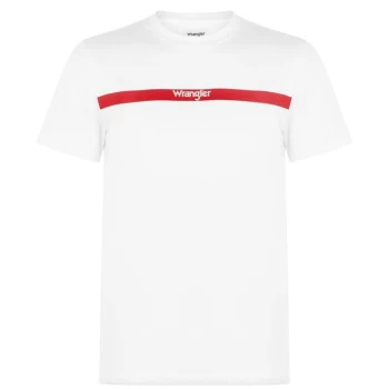 Image of Wrangler Stripe Logo T-Shirt - White