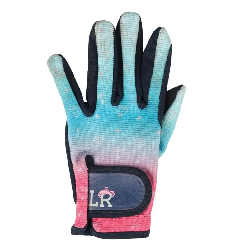 Image of Little Rider Dazzling Diamond Riding Gloves in Teal Size: Medium Teal Unisex M