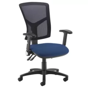 Image of Dams MTO Senza High Mesh Back Operator Chair with Folding Arms - Curacao Blue
