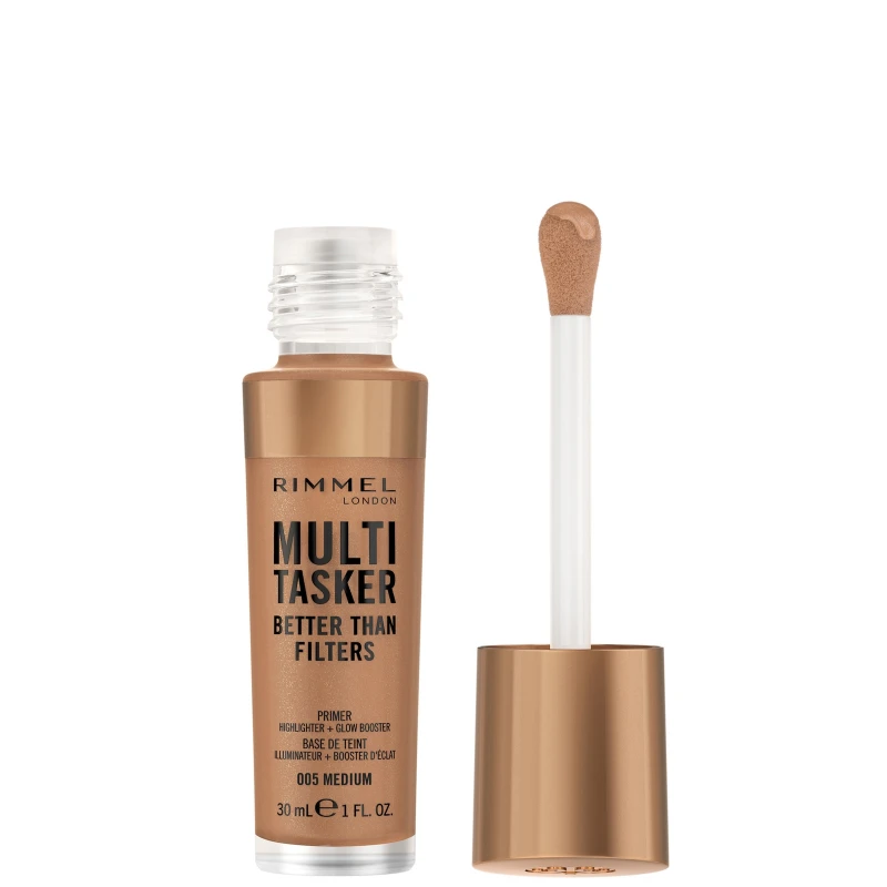 Image of Rimmel Multi-Tasker Better Than Filters brightening makeup primer to even out skin tone shade 007 Deep 30ml