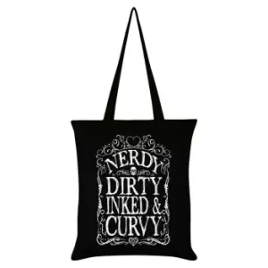 Image of Grindstore Nerdy Dirty Inked & Curvy Tote Bag (One Size) (Black)