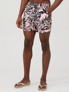Image of Superdry Edit Floral Print Swim Shorts - Pink Size M Men