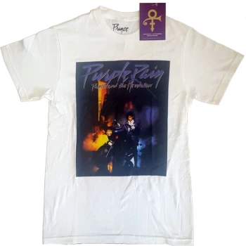 Image of Prince - Purple Rain Square Unisex Medium T-Shirt - White