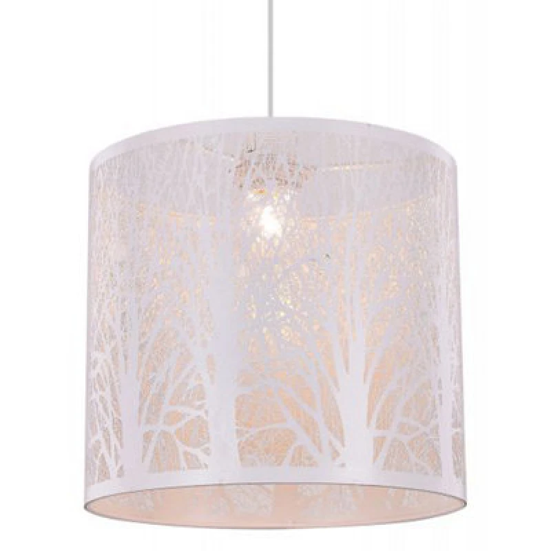 Image of Happy Homewares Unique And Beautiful Matt White Metal Forest Design Ceiling Pendant Shade