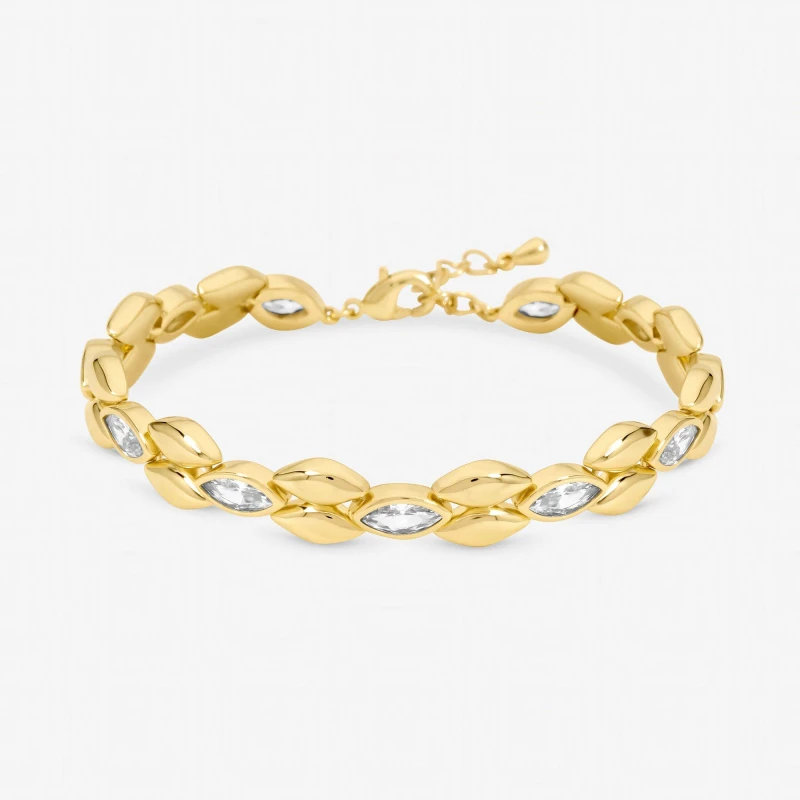 Image of Jon Richard Gold Plated and Crystal Bracelet Chain Bracelets One Size Gold 71710410000