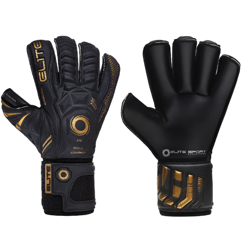 Image of Elite Sports Black Real Goalkeeping Gloves Black Real unisex Size 8