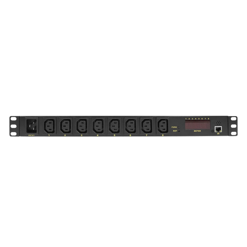 Image of LogiLink PDU8P01 power distribution unit (PDU) 8 AC outlet(s) 1U Black