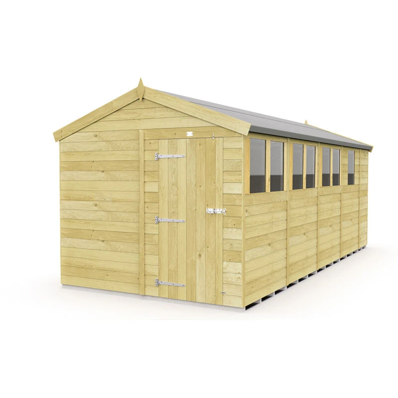 Image of Flat Pack Sheds DIY Sheds 8 x 17 Apex Shed, Brown 8X17AFF