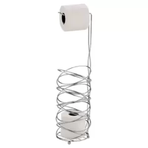 Image of Showerdrape Chrome Wire Celeste Toilet Roll Holder & Spare Toilet Roll Combo