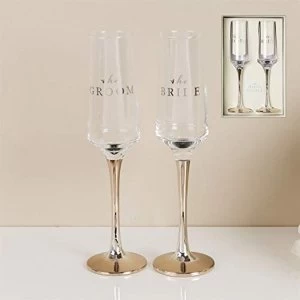 Image of Amore By Juliana Straight Flute Set of 2 Bride & Groom