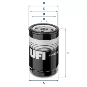Image of 2344000 UFI Oil Filter Oil Spin-On