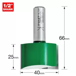 Image of Trend CRAFTPRO Two Flute Straight Router Cutter 40mm 25mm 1/2"