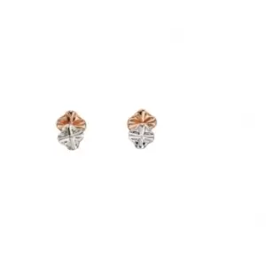 Image of Elements Silver Ruffle Design Rose Gold Plain Silver Stud Earrings E5493