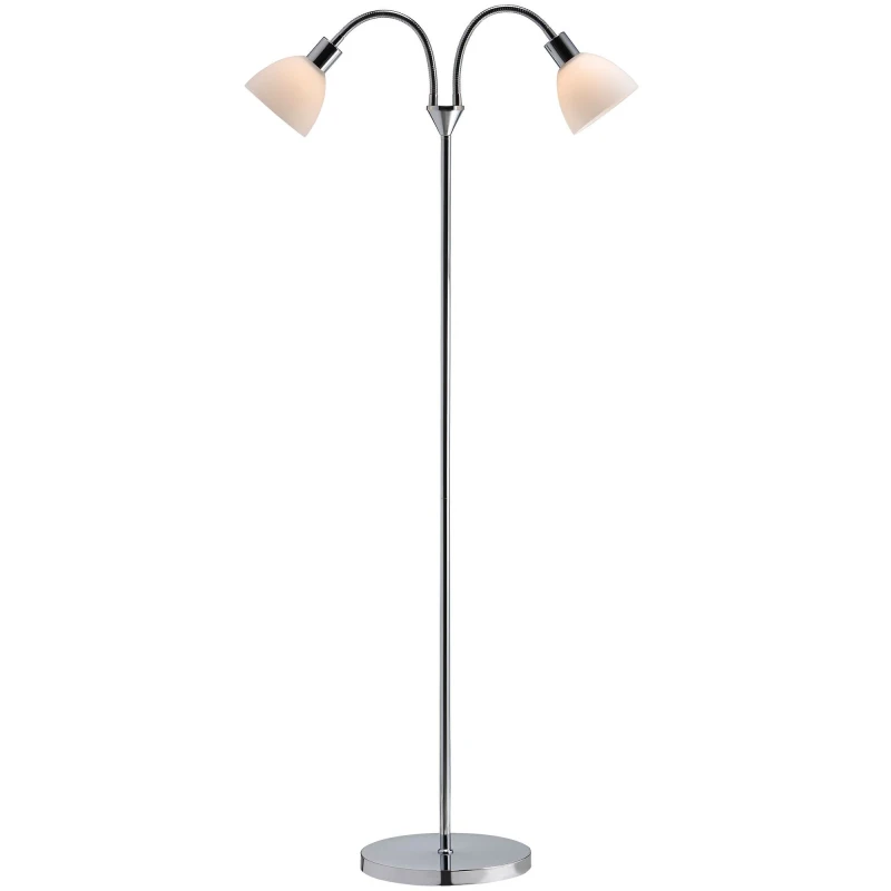 Image of Nordlux Ray Indoor Floor Lamp Silver Metal E14 Dual Head - Mains Powered, IP20 Silver Unisex